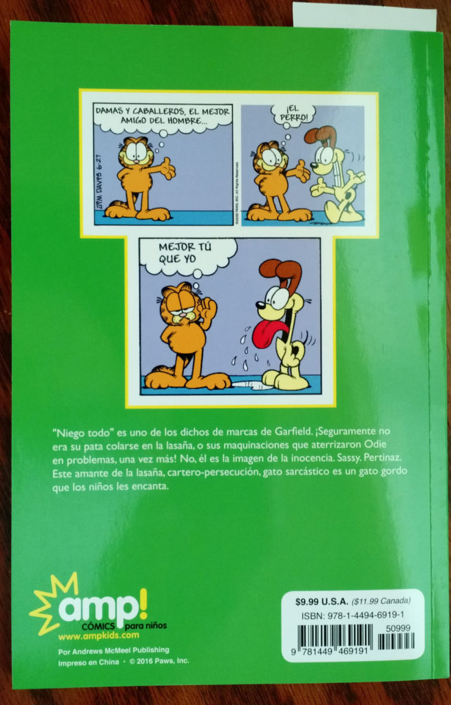 garfield in spanish niego todo